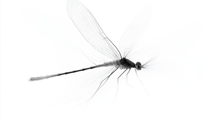 Delicate Dragonfly Anatomy in Striking Black and White