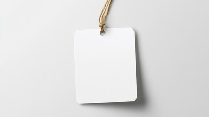Blank White Tag with String - Simple and Elegant Design for Retail