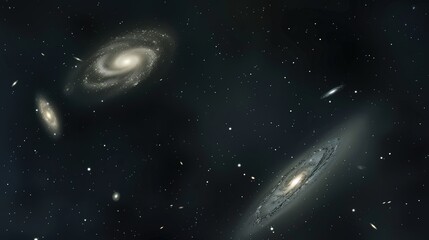 Fototapeta premium Spiral galaxies in the night sky