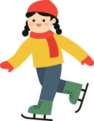 스케이트를 타고 있는 여자어린이