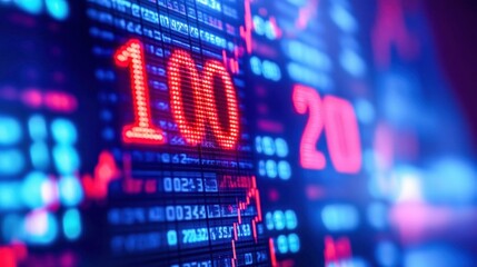 Obraz premium Financial Stock Market Data Display