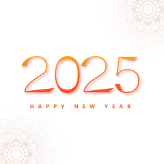 2025 new year celebration card on white background
