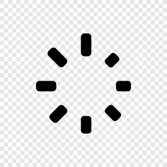 Loading simple icon vector. Flat design. Transparent grid