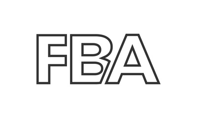 FBA logo design template with strong and modern bold text. Initial based vector logotype featuring simple and minimal typography. Trendy company identity.