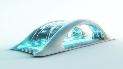 Obraz premium Futuristic transport concept with sleek design and glowing elements for modern travel.