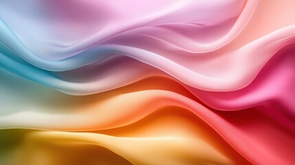 Obraz premium A beautifully composed image of colorful abstract fabric waves in gentle motion, showcasing artistic elegance and the serenity of calm flowing textures.