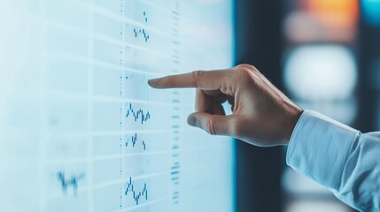 Interactive viewpoints on financial data trends in office locations with digital displays