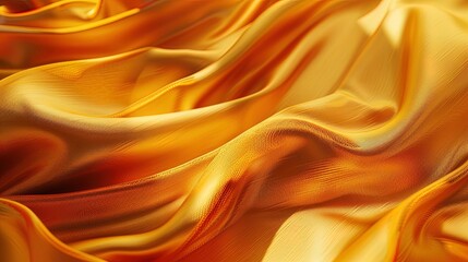 Obraz premium Golden Fabric Draped in Soft Waves and Folds