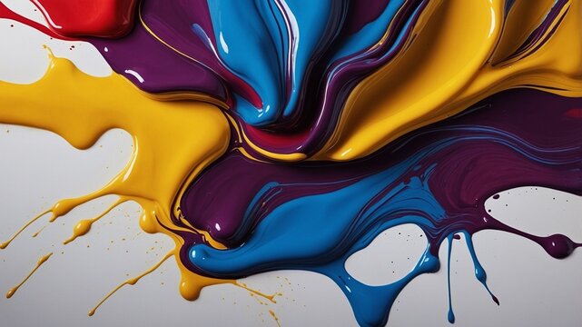 Acrylic Paints Splash in Vibrant Hues.
