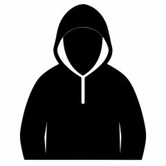 Black Hoodie Silhouette Vector Illustration