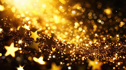 Golden Starlight Glitter: Abstract Background Design for Luxury Awards Ceremony