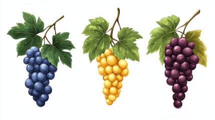 Vibrant Grapes Illustration - A Colorful Harvest