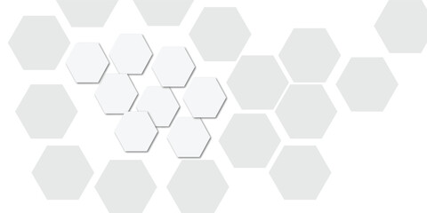 Abstract technology white geometric hexagon on transparent concept design honeycomb shape vector 