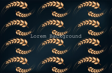 background with a golden spike or wheat on a light background. pattern of ears of corn and grain. modern logo for banners. vector illustration