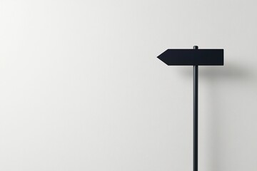 Streamlined Navigation Urban Directional Sign Featuring a Sleek Black Arrow for Easy Wayfinding