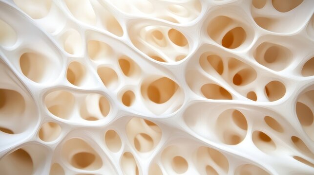 An abstract design showcasing a bright, airy network of interconnected, swirling forms, evoking a sense of lightness and complexity against a soft background.