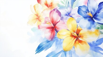 Naklejka premium Watercolor Floral Bouquet - Vibrant Flowers in Artistic Style