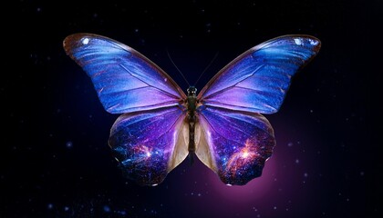 butterfly on black background