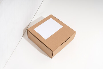 cardboard box on a white background, box parcel mockup template