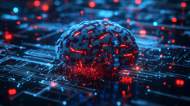 3d model abstract art of supreme omniscient abstract cybersecurity neural citadel employing ai defenses. Omniscient. Illustration