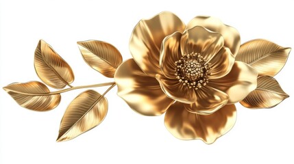 Exquisite Gold Floral Design - A Stunning 3D Floral Arrangement