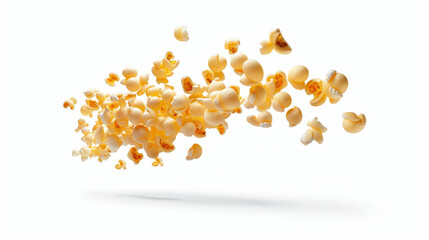 Fototapeta premium flying popcorn on white background