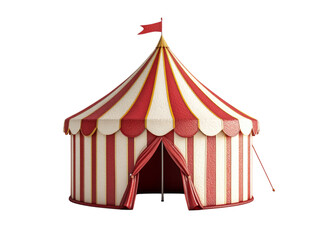 Colorful Circus Tent with Red and White Stripes