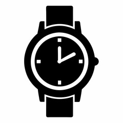 Black Silhouette Watch Vector Art