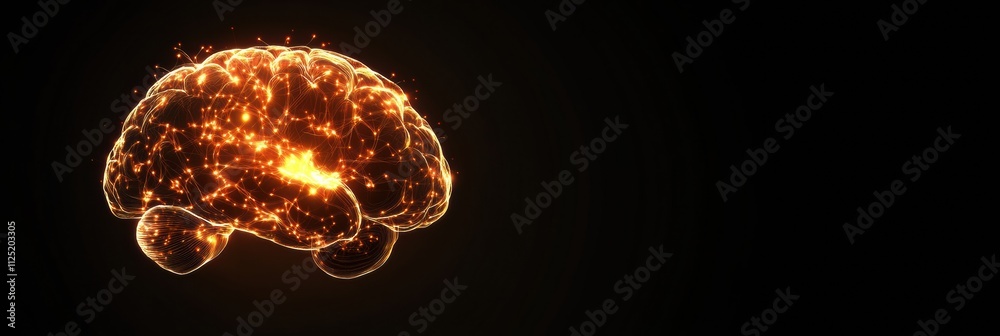 Aufkleber glowing neural networks and synapses create an abstract representation of a human brain, offering a 