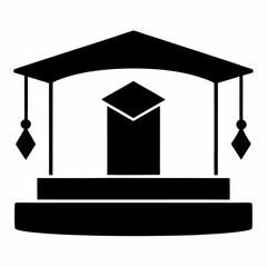Graduation Stage Silhouette Vector Art