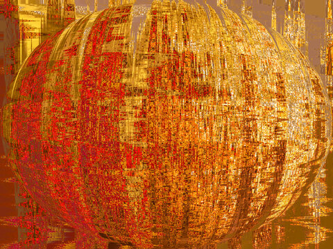 abstact golden christmas ball with red. Navidad greeting card