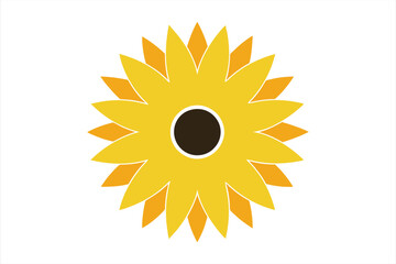 flower vector, simple sunflower vector icon art illustration, coloring book page