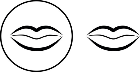 Vector clip icons. Icons of women's sexy lips. Lip