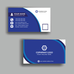 corporate business card, blue modern color vector file 