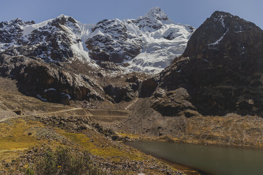 View of the Cancaraca lagoon (Kamkaraqaa) located in Chacas, Asuncion province, Ancash - Peru.