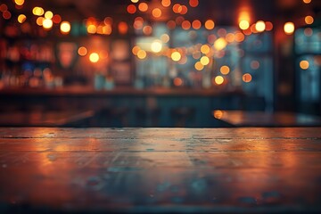 interior of an abandoned Wild West saloon bar with blurred bokeh lighting. Generative Ai