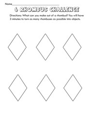 Coloring page, Finish the picture, rhombus challenge.