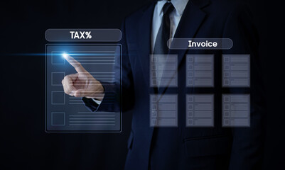 Businessman analyzing tax management strategies to optimize financial performance and ensure...