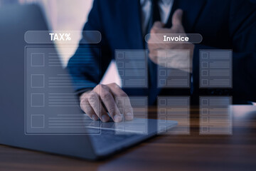 Businessman analyzing tax management strategies to optimize financial performance and ensure...
