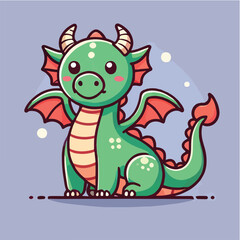 Vector cute and cheerful dragon child
