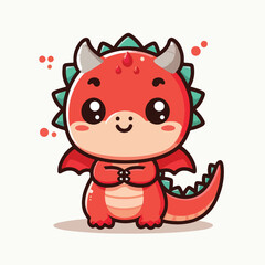 Vector cute dragon in flight