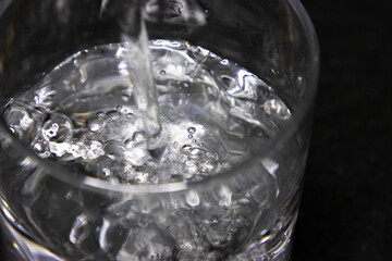 Water being poured into glass