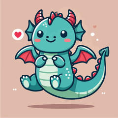 Vector of a flying dragon child, suitable for clothing, packaging, product and wallpaper designs