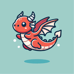 Vector cute dragon child, suitable for clothing design, packaging and strategic products for children