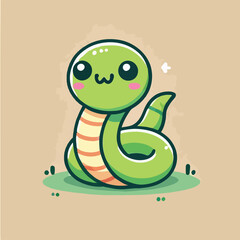 Simple snake character vector with flatdesign