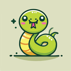 Simple snake character vector with flatdesign