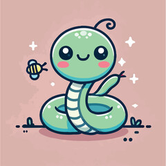 Simple snake character vector with flatdesign