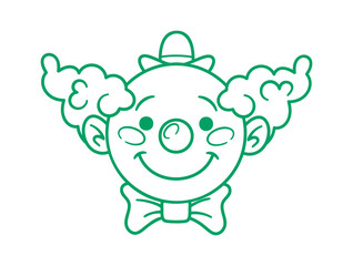 Cute smiling clown head scribble