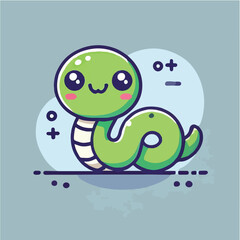 Simple snake character vector with flatdesign