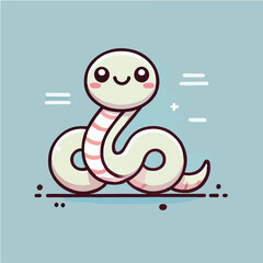 Vector cute snake character with flatdesign